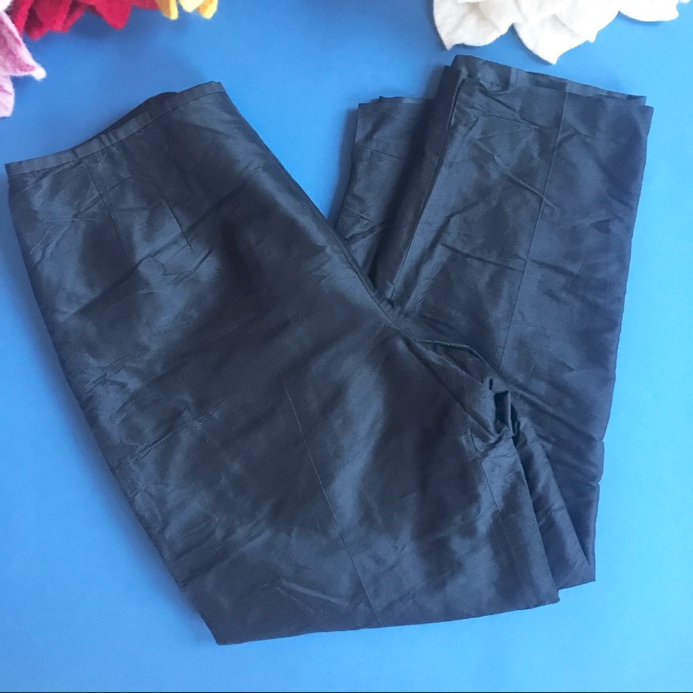Vintage 90s pure silk black high waisted capris - Picture 6 of 7